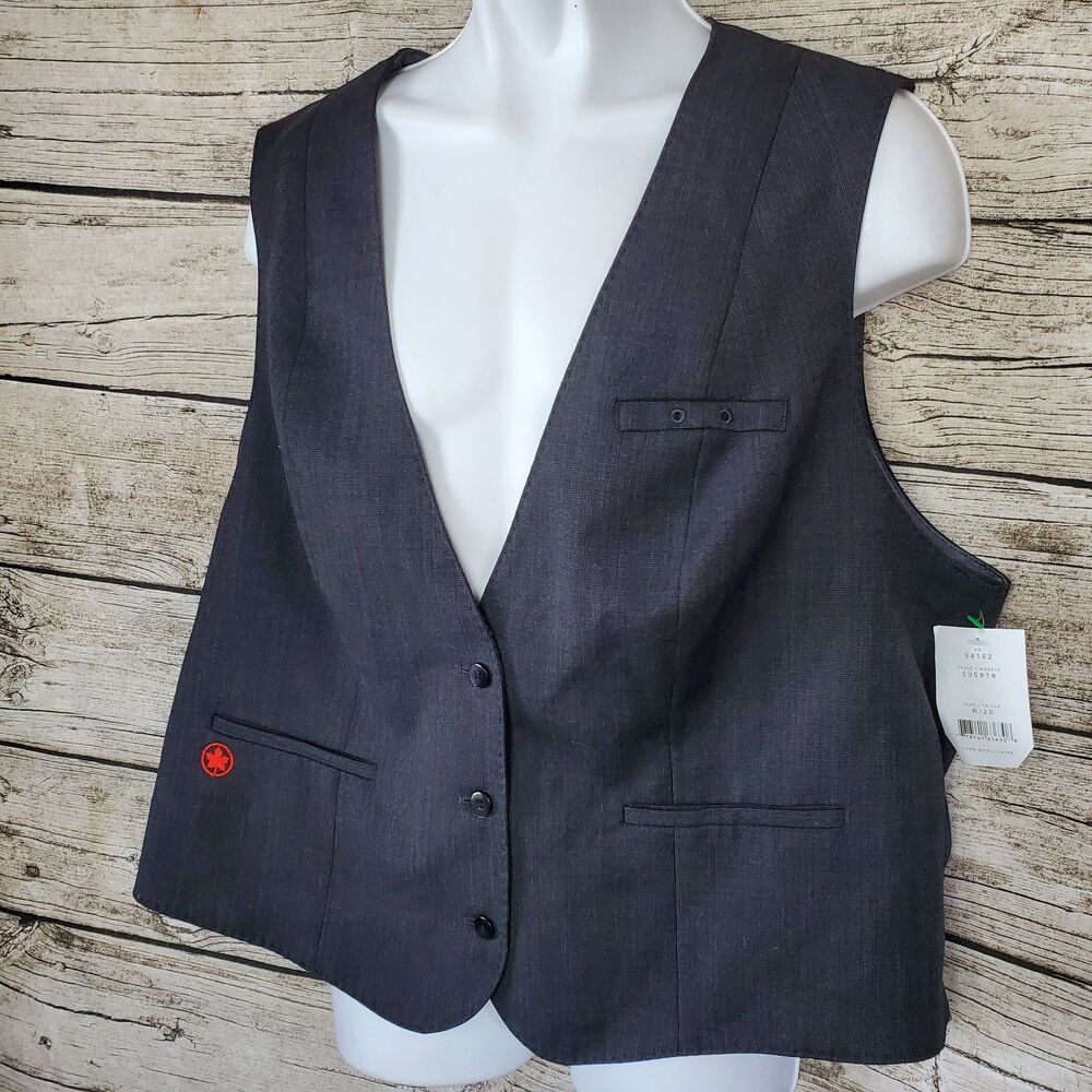 Air Canada Men’s Crew Uniform Vest 100% Wool Size R/20 NWT